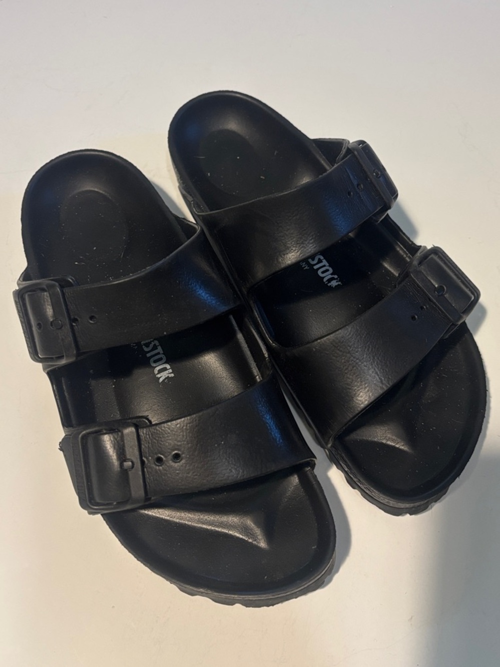 Birkenstock EVA Black Two-Buckle Slide Sandals